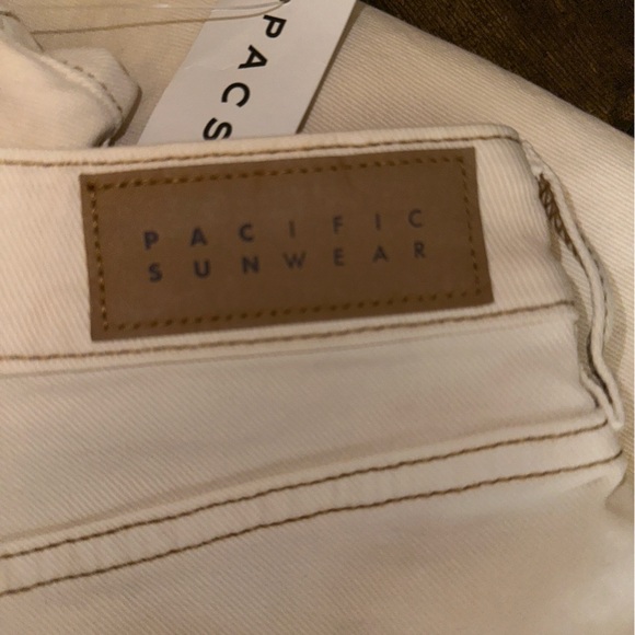 Pacsun Jeans Womens 31 Irish Cream Stretch Mom High Rise Straight Leg Denim NEW - Picture 7 of 8